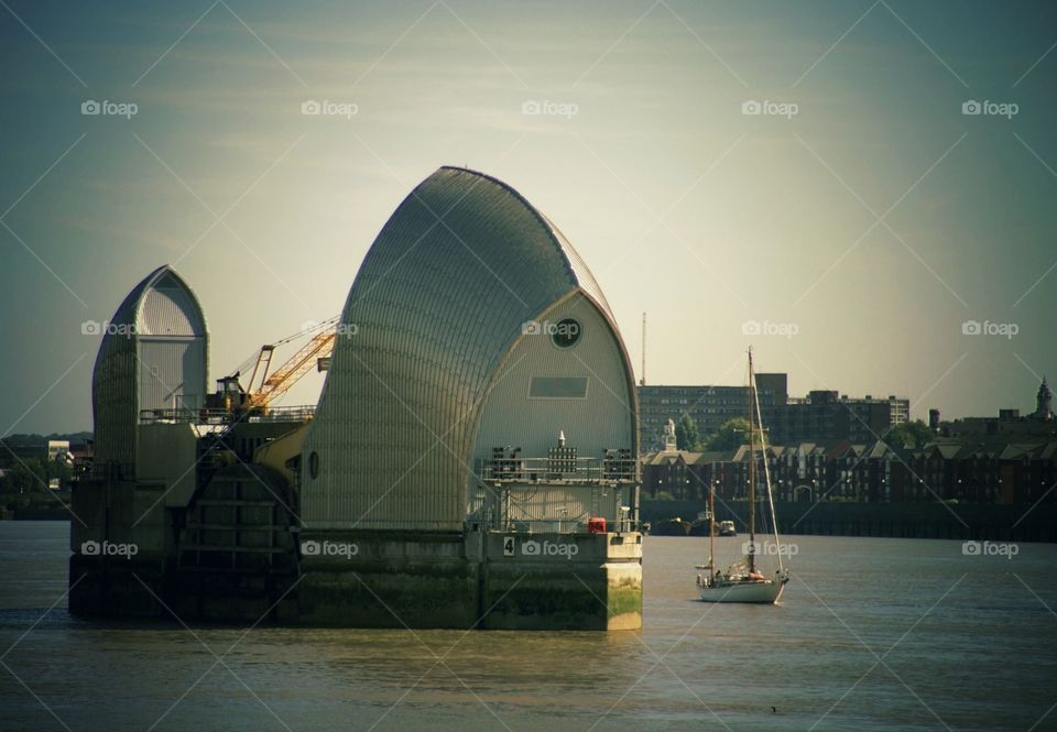 London. Thames barrier