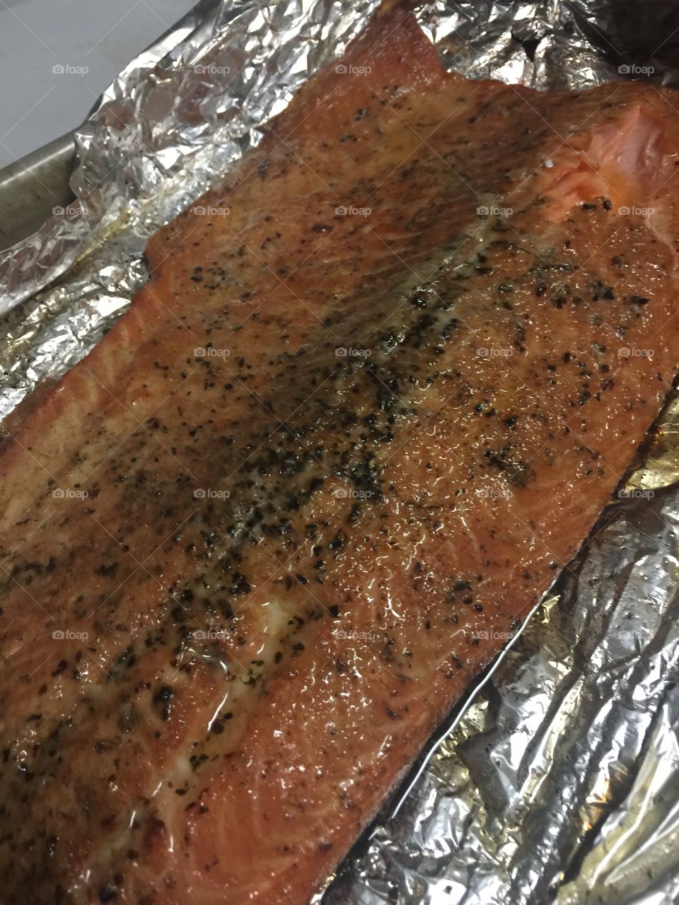 Freshly seasoned trout