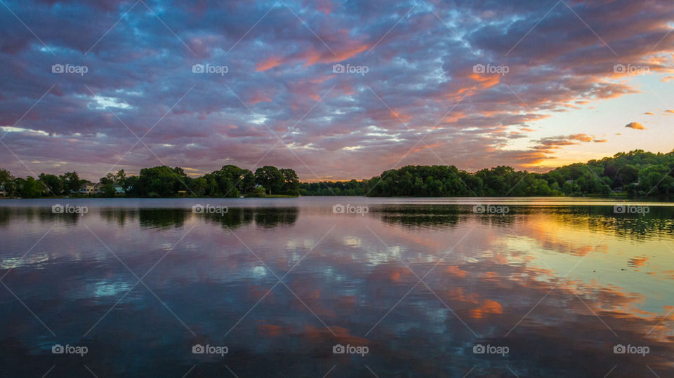 Dramatic clouds over the lake