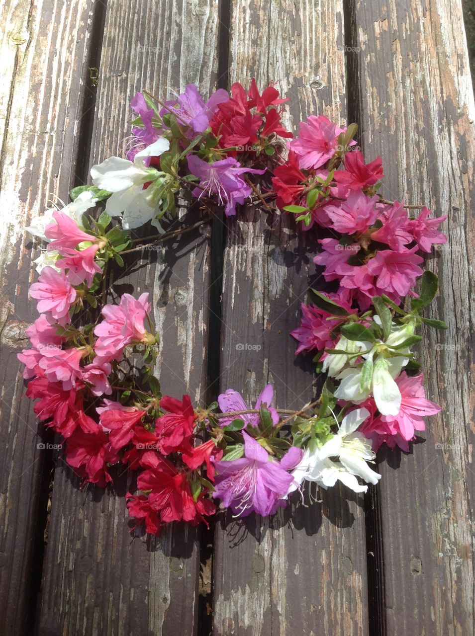 A photo of a handmade beautiful Spring flower crown.