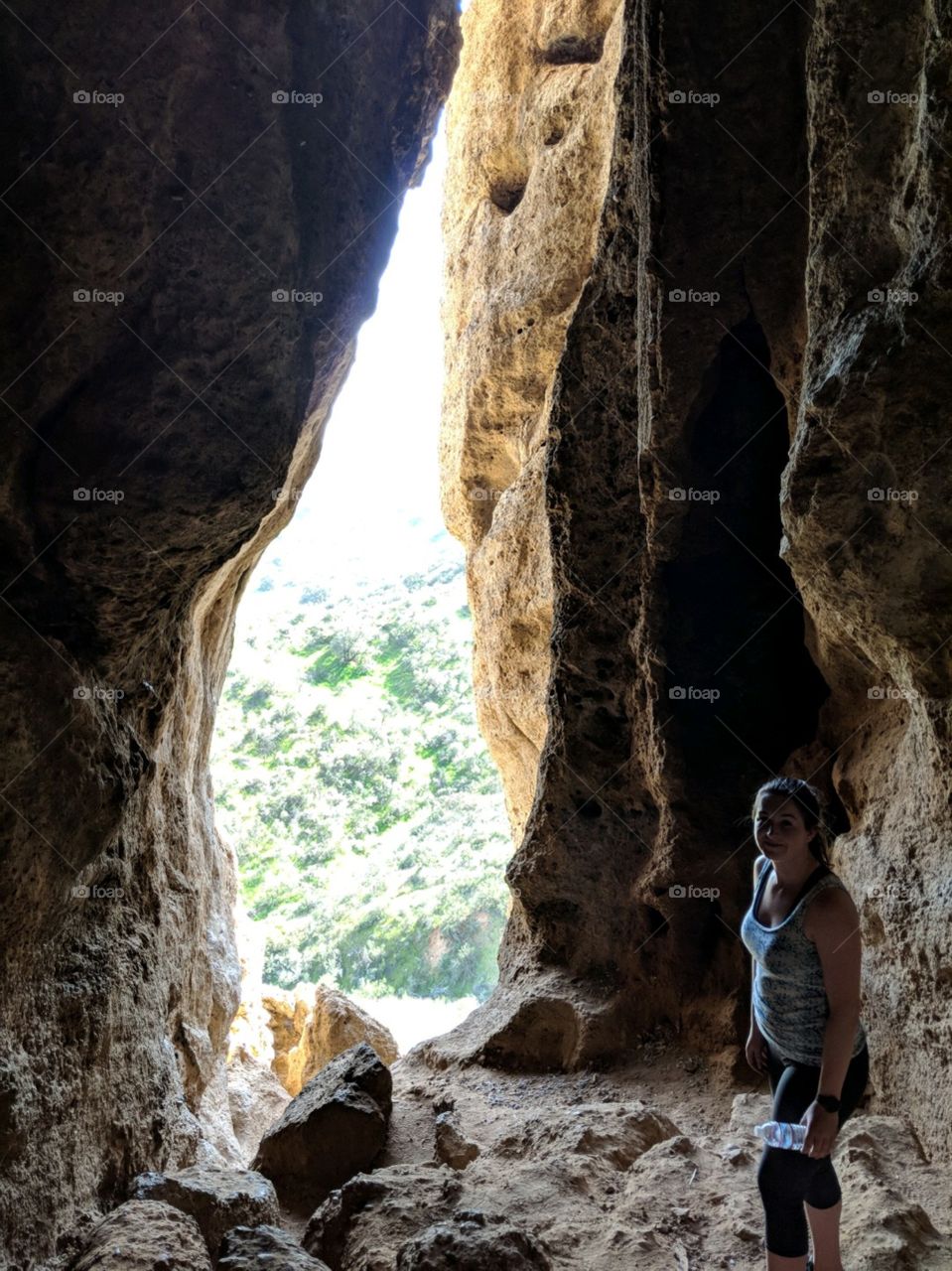 hiked into a cave