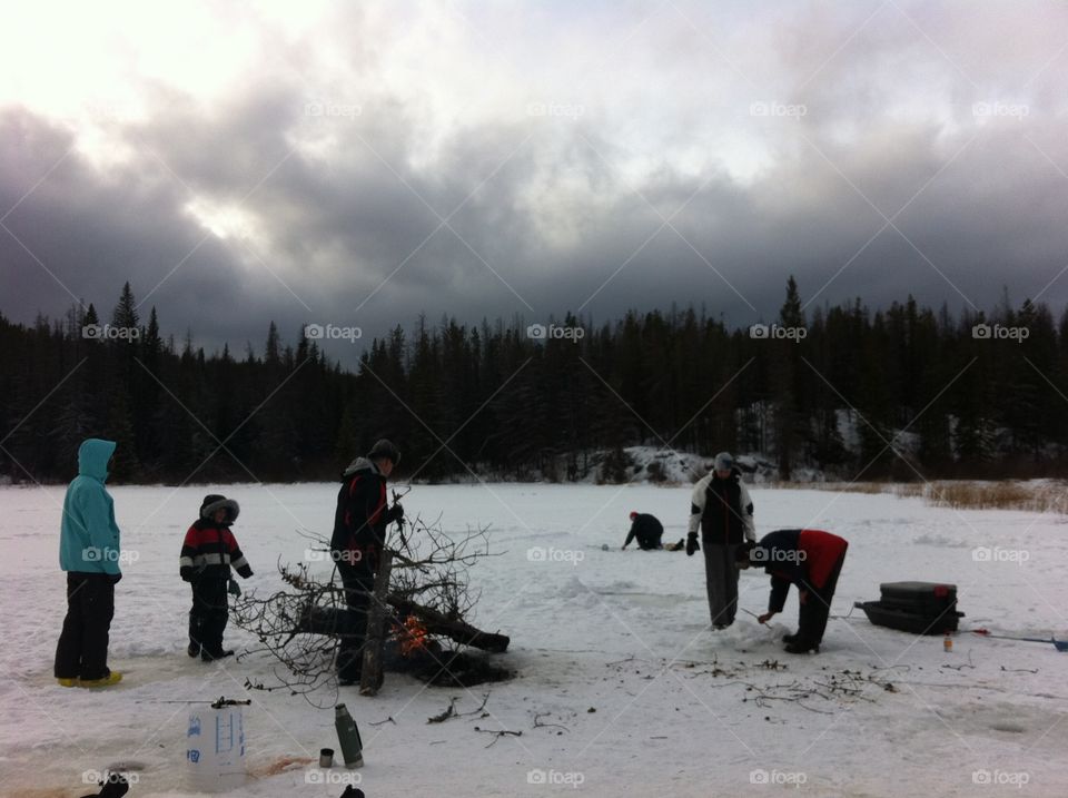 Canadian ice fishing