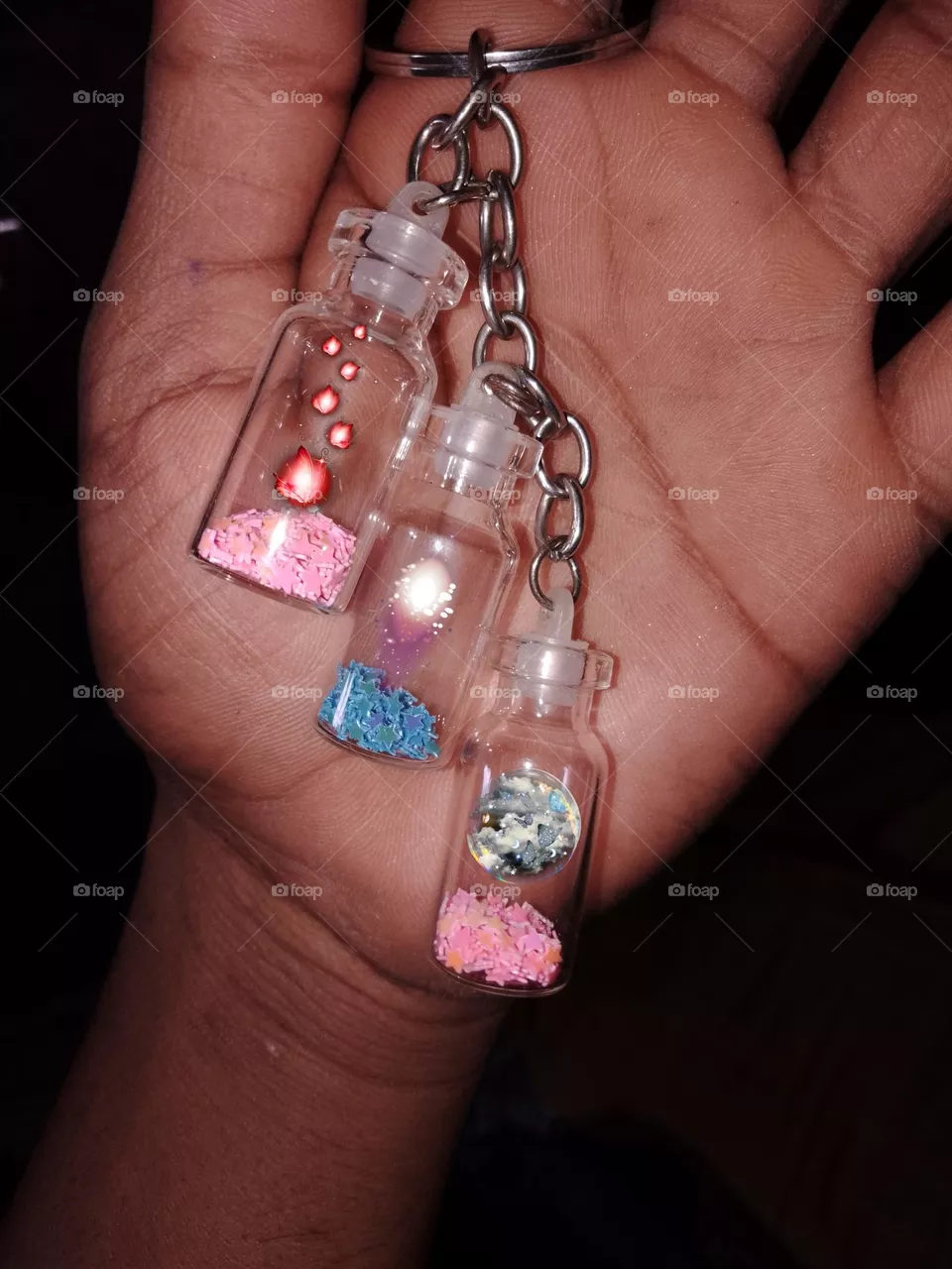 key chain with hand