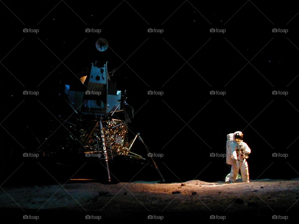 Astronaut and Lunar Module on Display at Kennedy Space Center in Florida