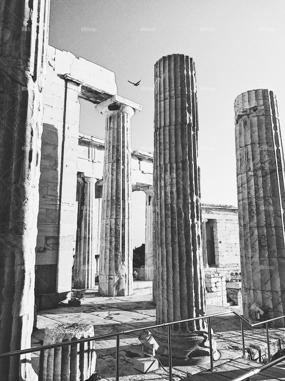 Old ruins architecture in Athens acropolis 