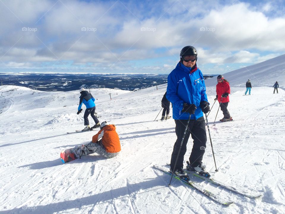 People skiing on snow