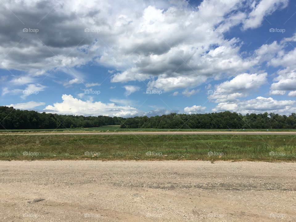 Sky, fields, desolate