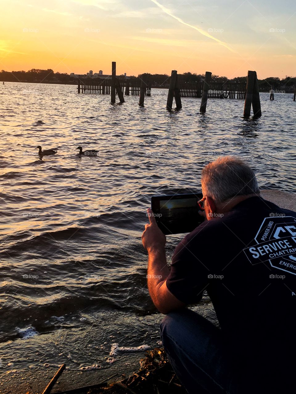 Catching the sunrise with a tablet 