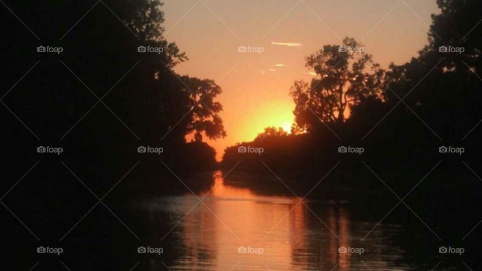 Illinois Sunset Overlooking Hennepin Canal