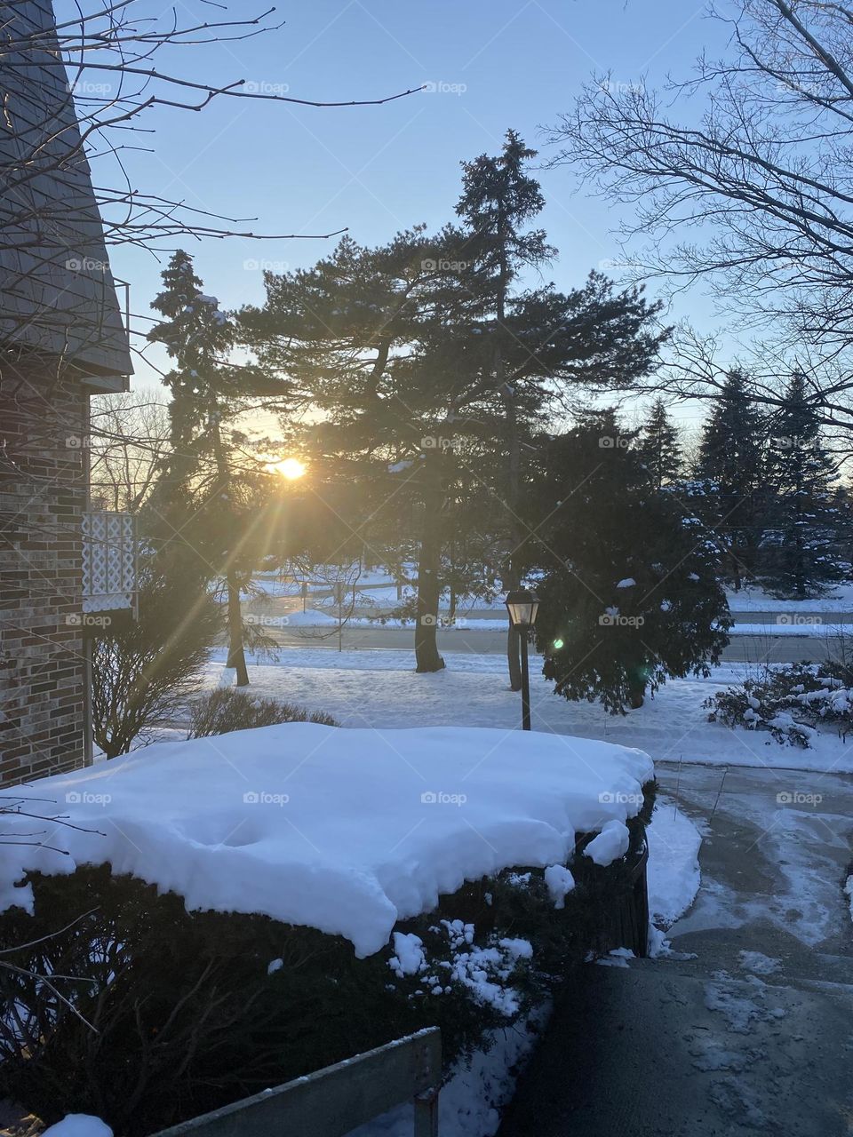 Sunset view during harsh winters