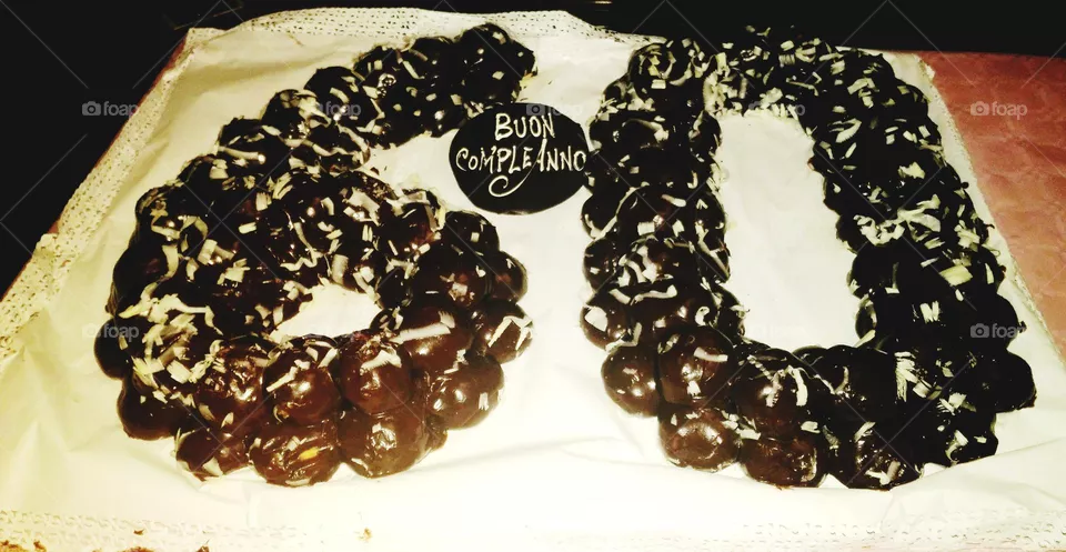 Profiterole 60th birthday cake