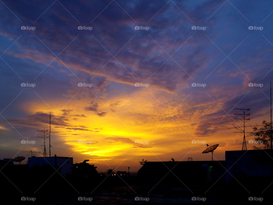 sunset sky. sunset sky in pathumthani thailand