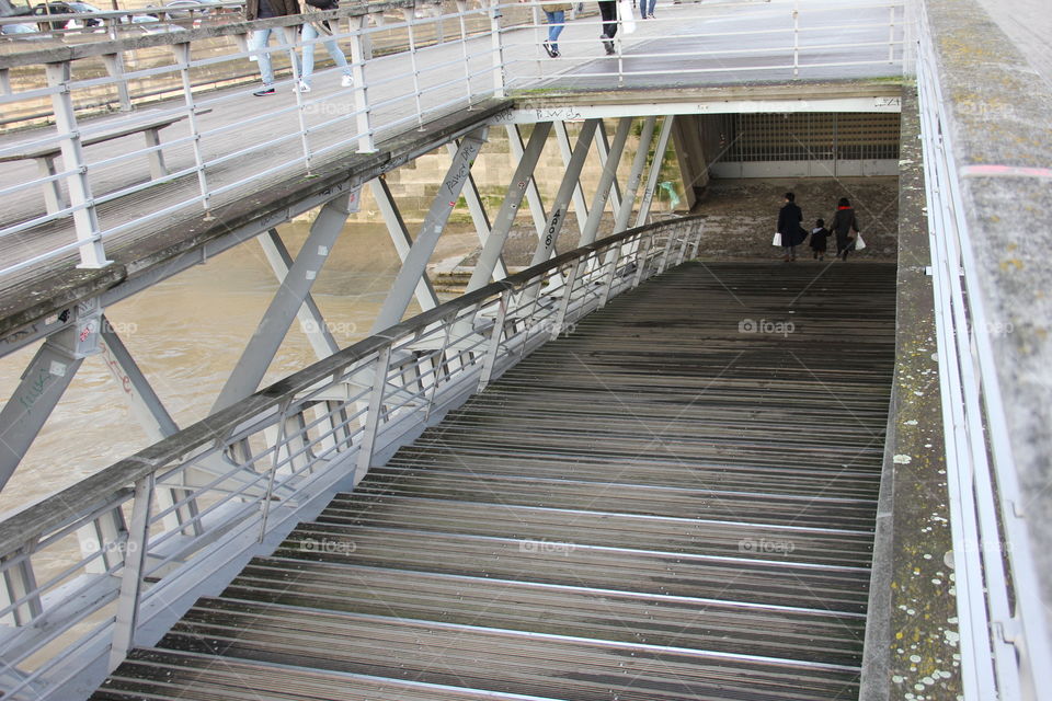 Wooden bridge in Paris