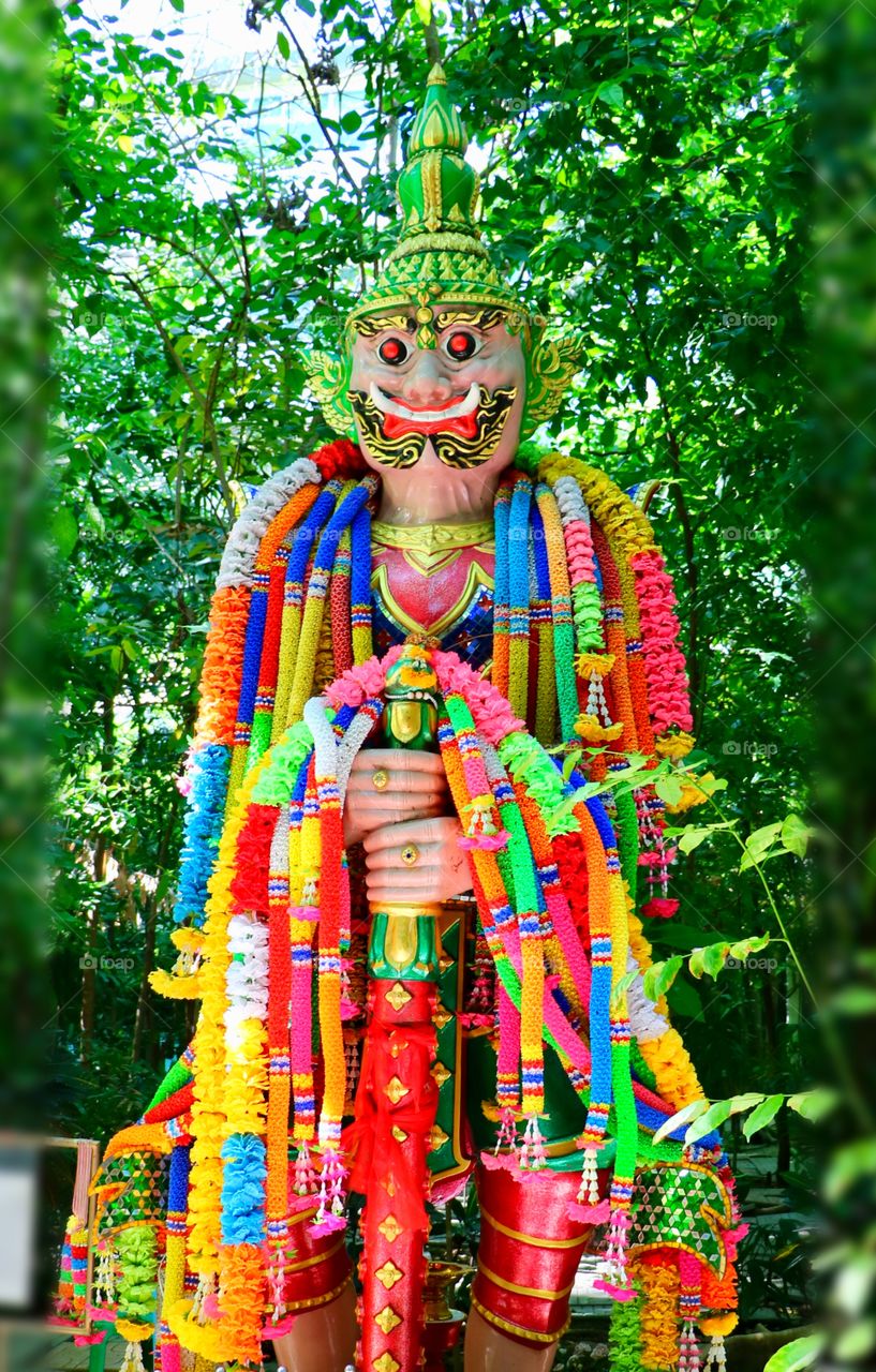 Colorful Statue in Thailand. Sacred to many in Thailand.