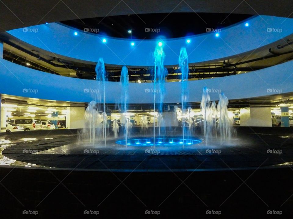 Blue fountain