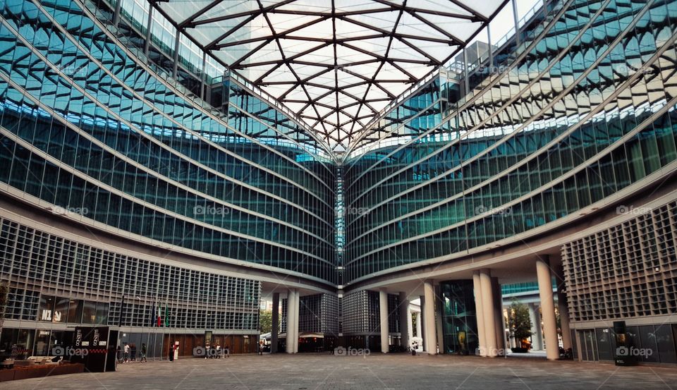 An office building in Milan. I think it's the largest covered square of Europe.