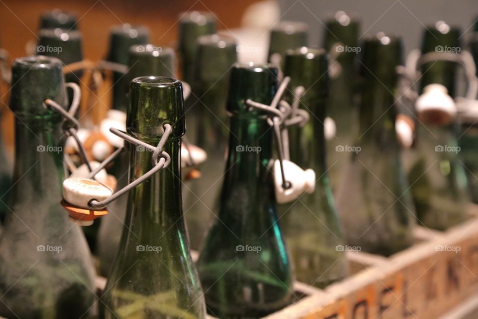Old vintage glass bottles