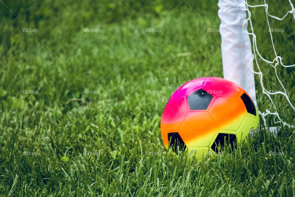 Rainbow soccer ball