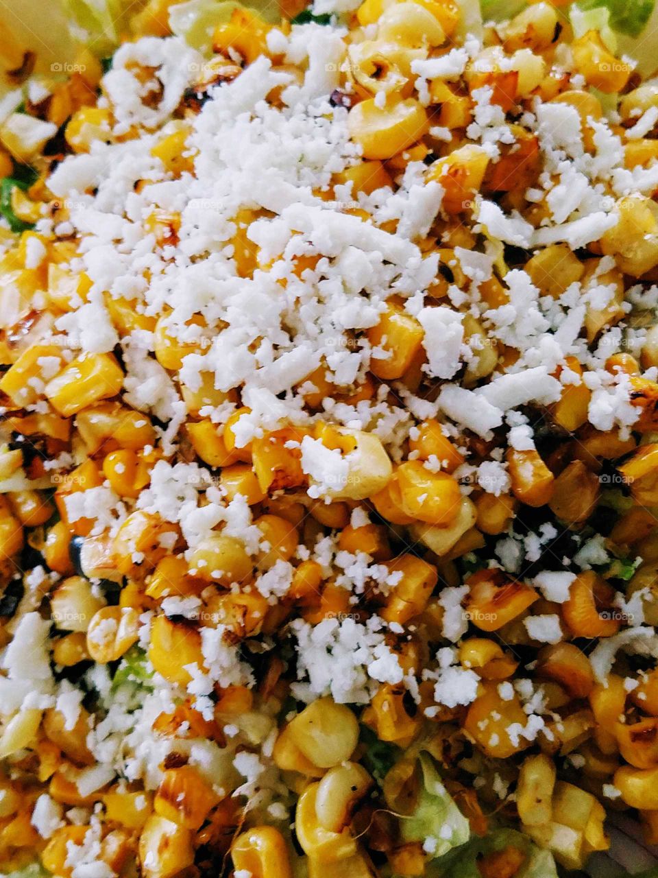 Mexican corn salad with cheese