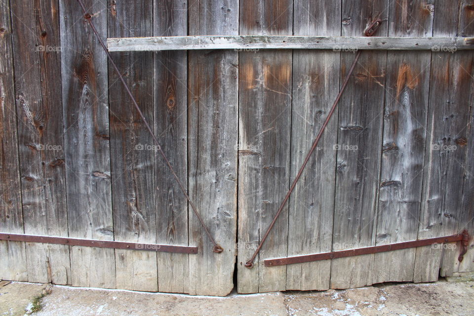 Old wooden door on a barn