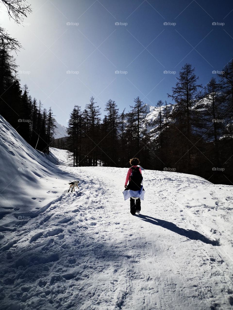 marcher sur la neige