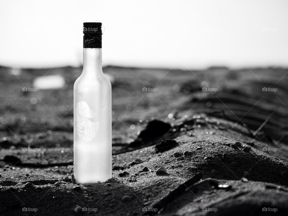 bottle at the beach