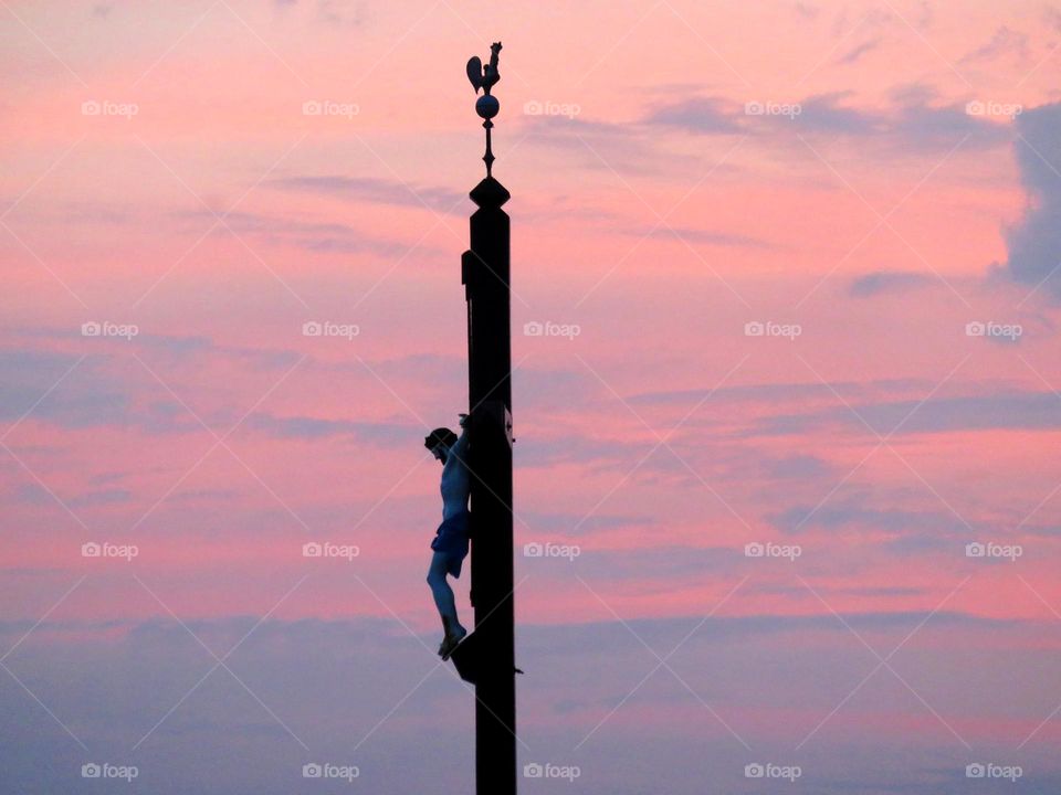 crucifix in sunset