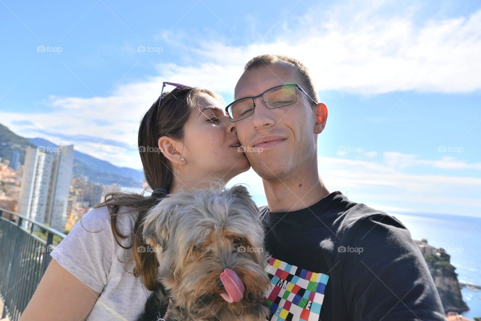 Girl, boy and dog