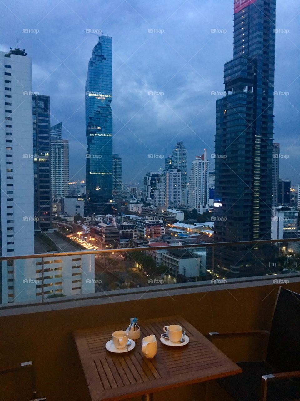 Breakfast coffee in Bangkok