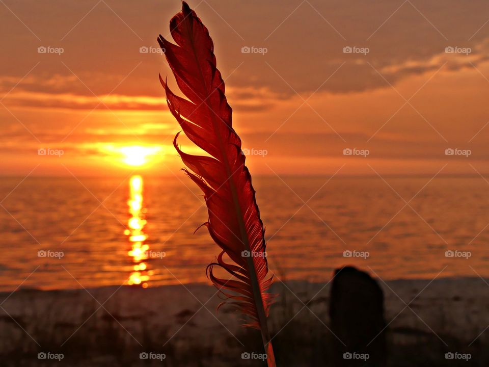 Dreamcatchers and sunset at the beach