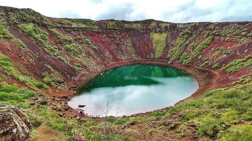 Vulcan lake Kerid in Iceland 