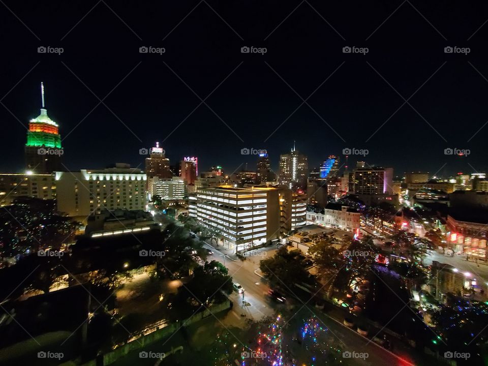 Night time Downtown San Antonio TX