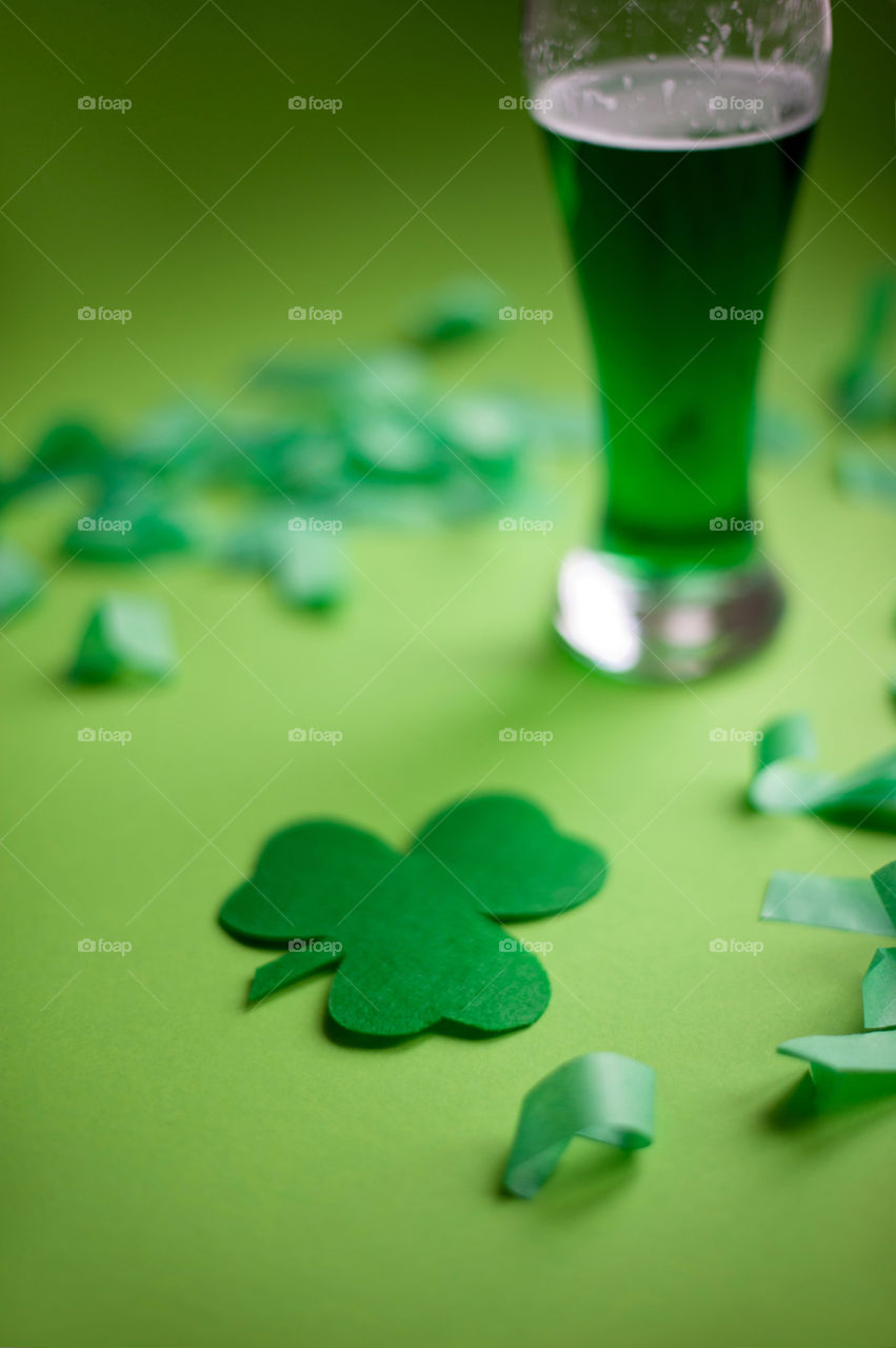 St. Patrick's Day, green beer, clover,