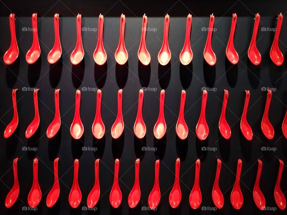 Café interior. Spoons