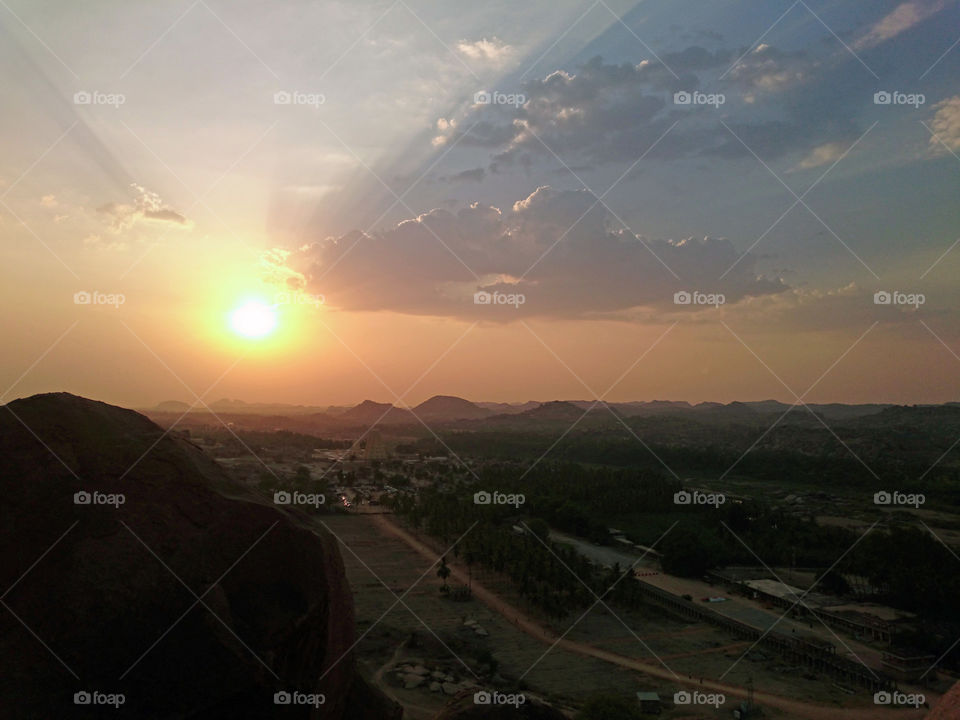 Taken from sunset point, Matanga hill - Virupaksha temple view