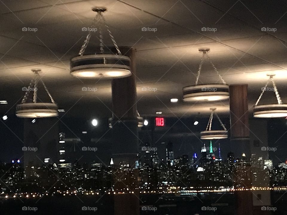 Lights over NYC Skyline 