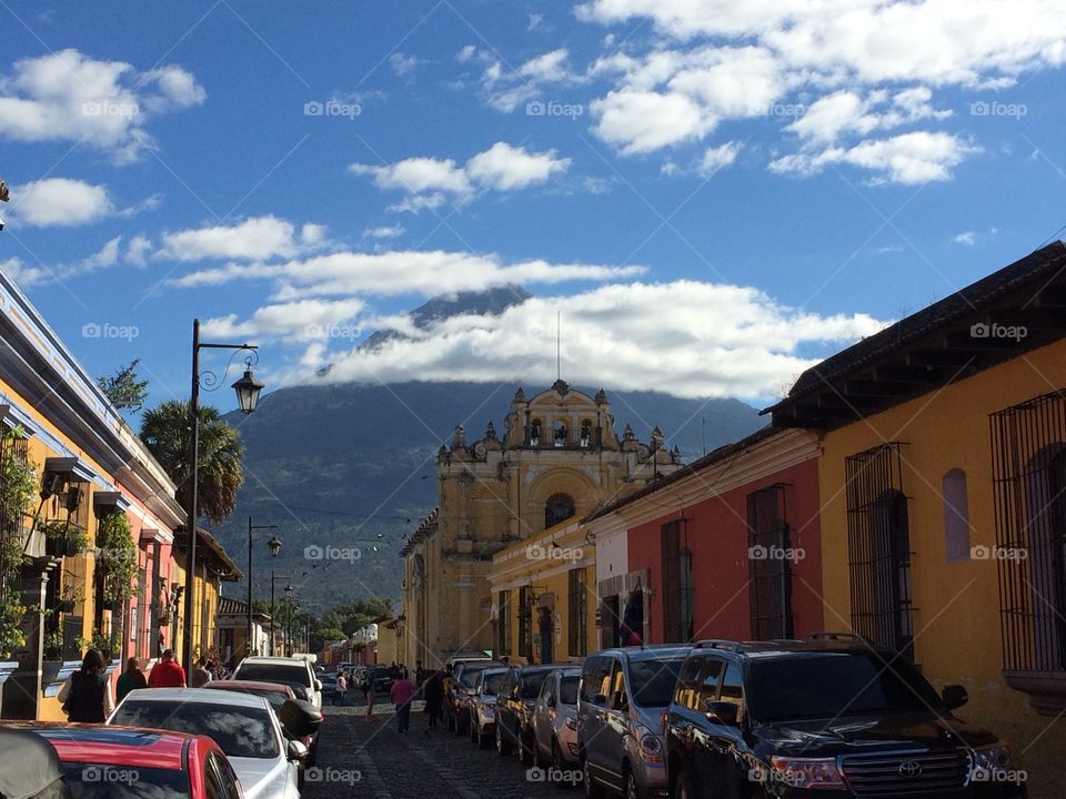 Antigua Guatemala, water volcano 