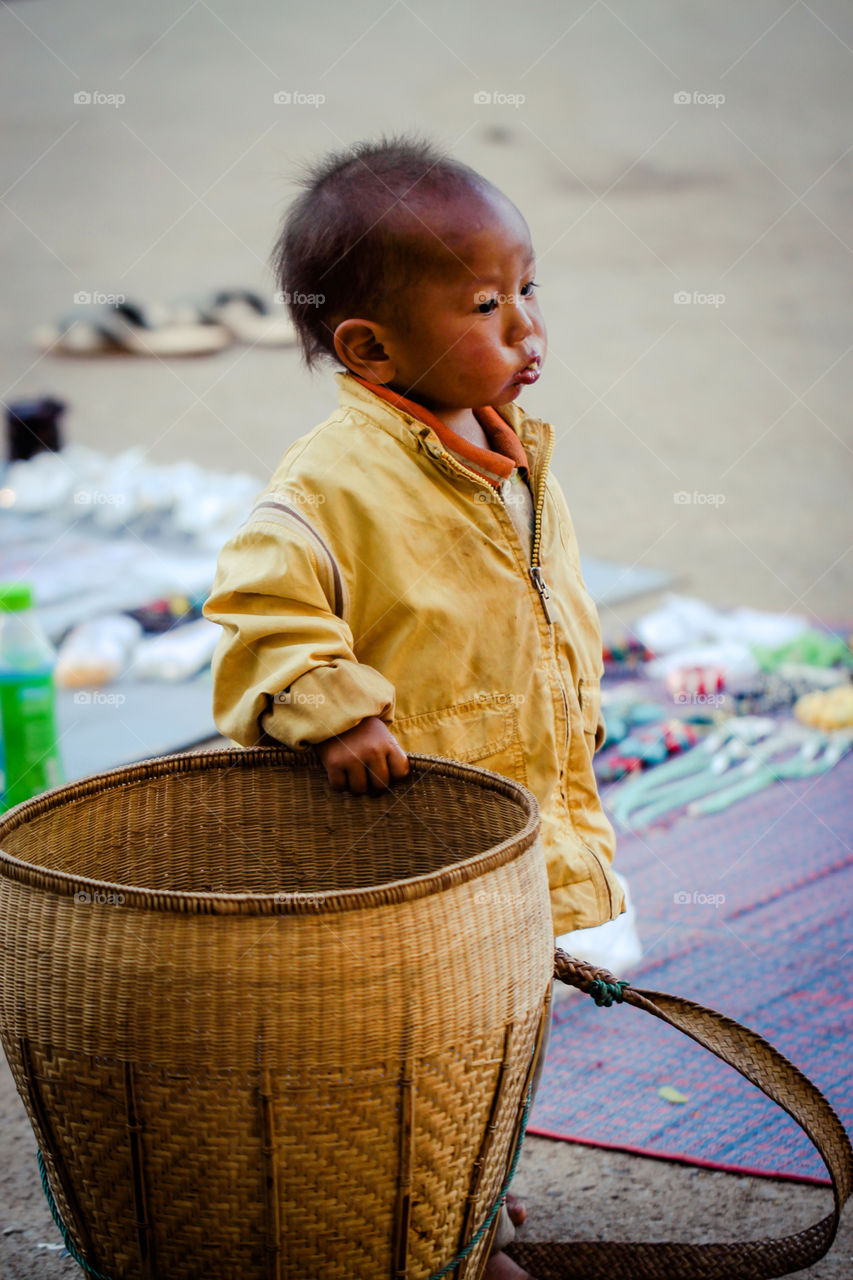 children in countryside. happy moment baby