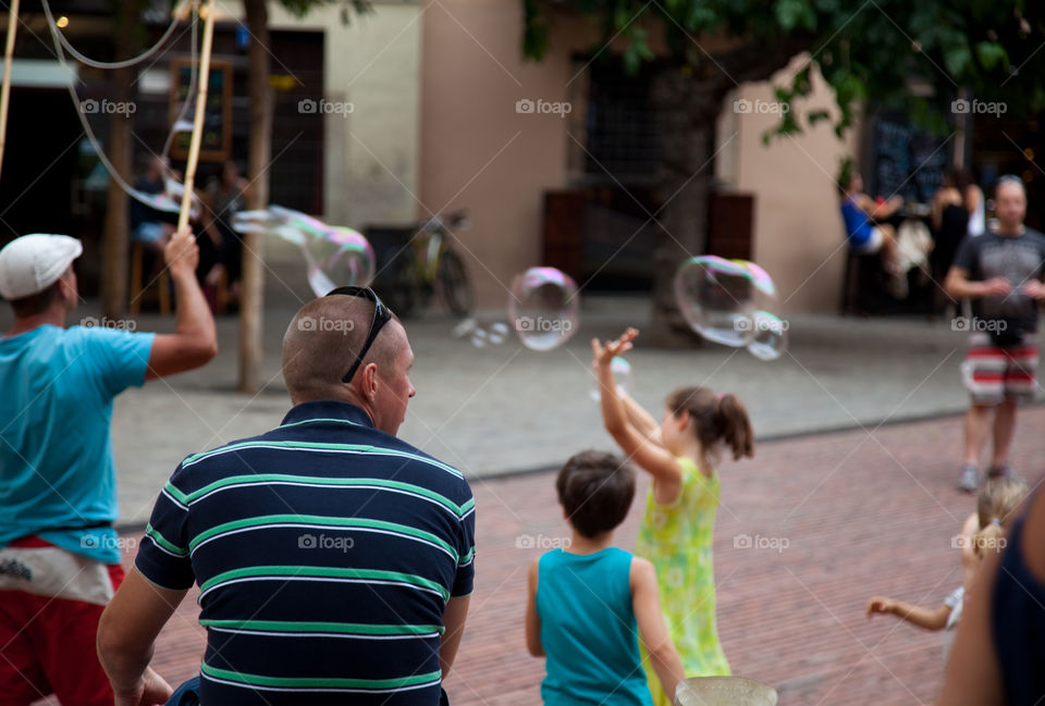 Bubble blower. Bubbles