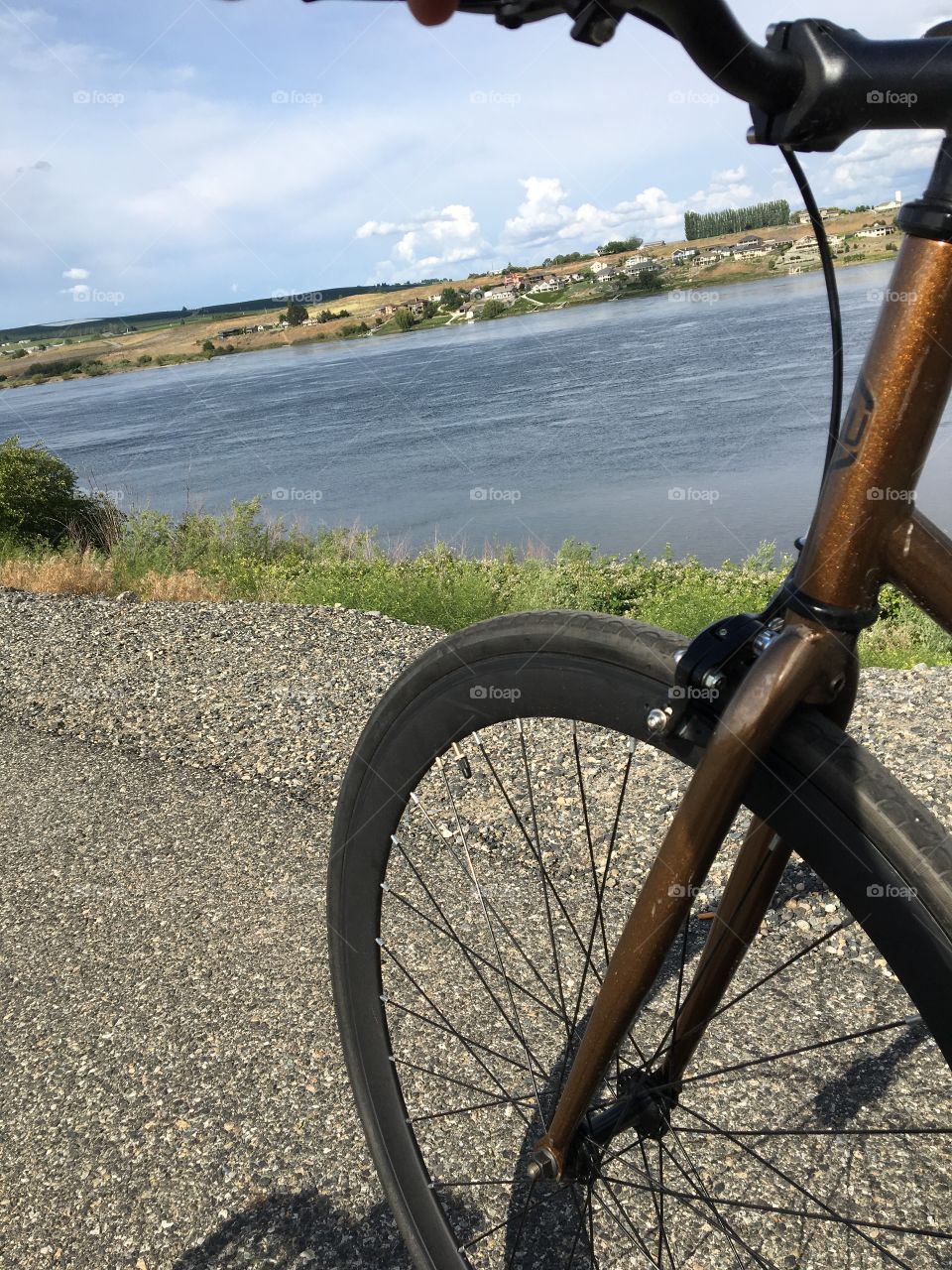 Bike ride by river 