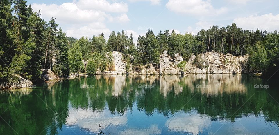 adrspach lakd view in Czech republic