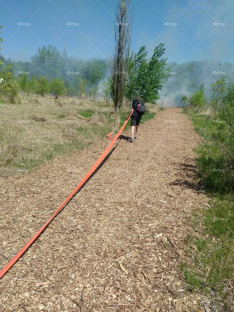 Helping the local fire department.