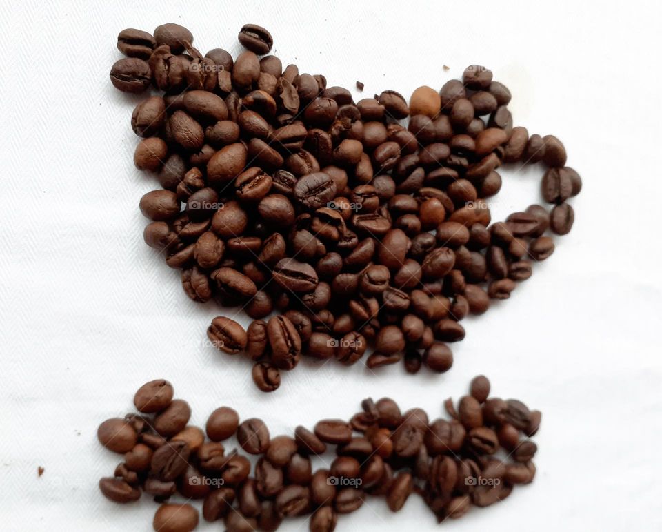 A cup of coffee beans