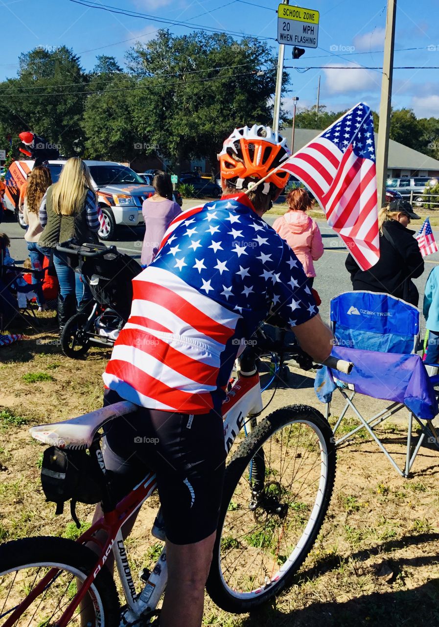 American Flag by Foap Missions - United States of America Flag Colors - White signifies purity and innocence, Red, valor and bravery, and Blue (the broad band above the stripes) signifies vigilance, perseverance & justice