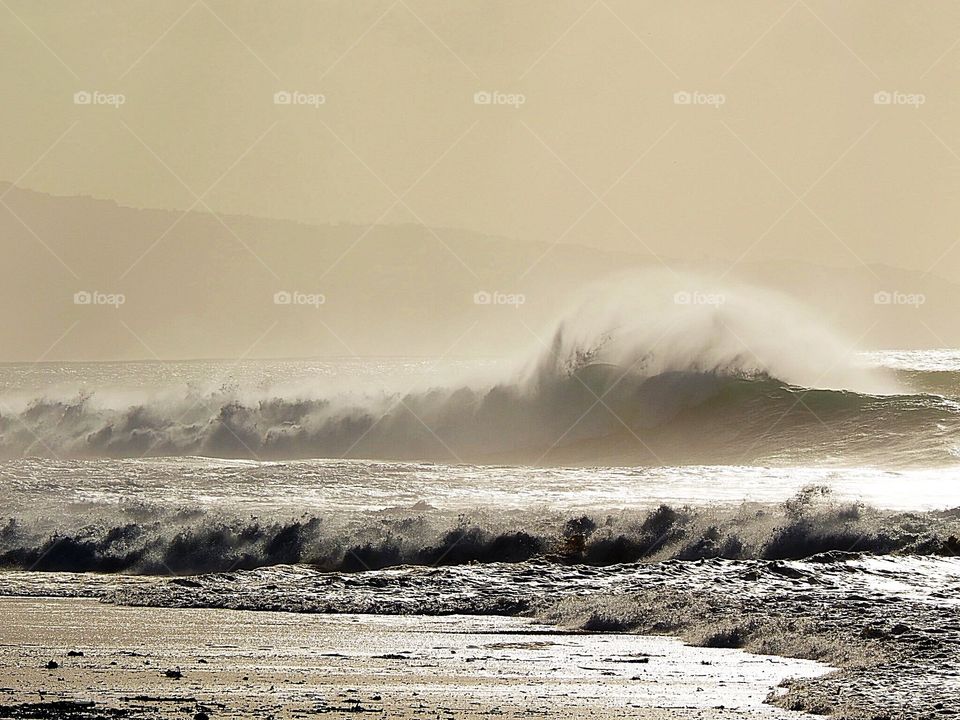 High Spray. High surf advisory on the shores of Oahu. This is from the Banzai Pipeline, Fall 2015.