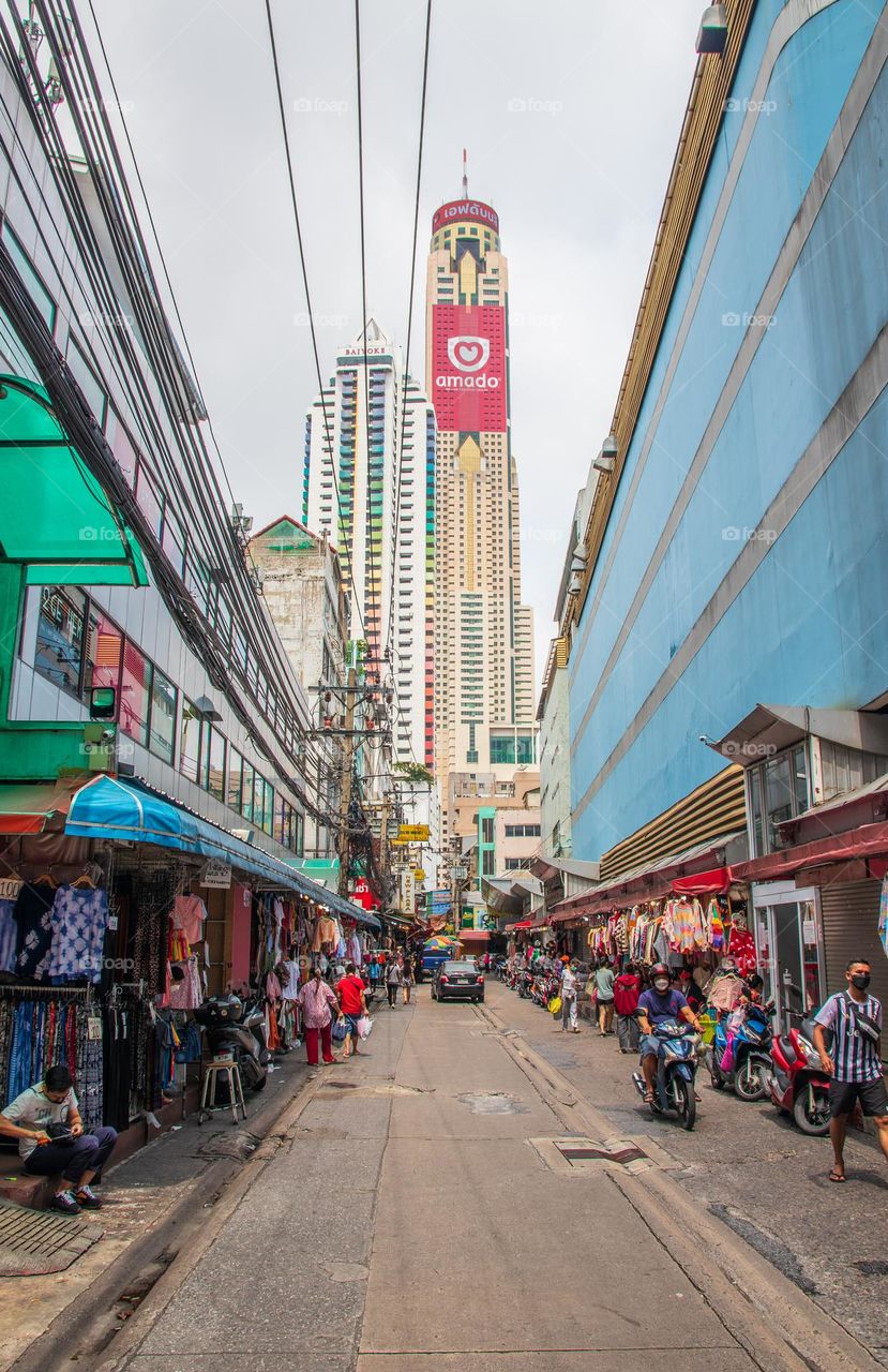 a View to an Urban District of the Metropolis Bangkok in Thailand Southeast Asia