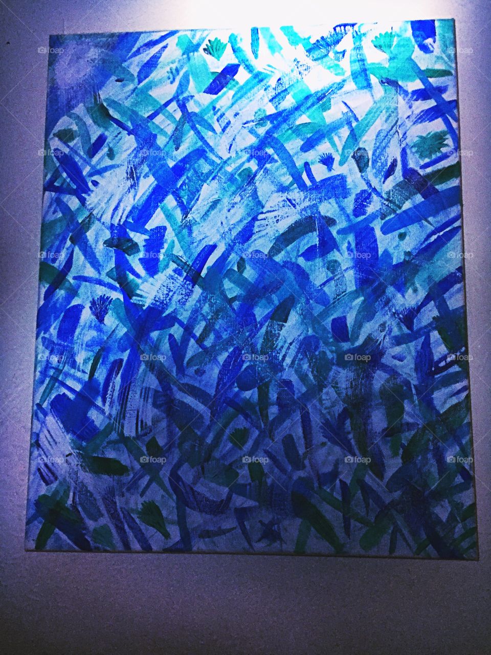 Abstract blue and green painting 
