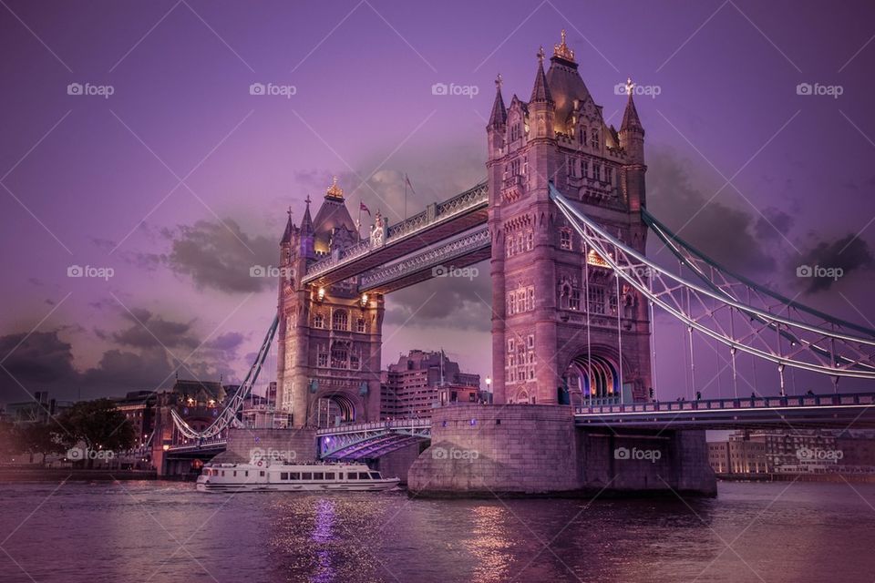 Tower Bridge in the River Thames in London