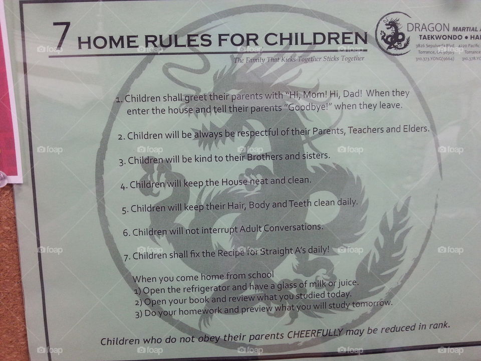 Rules for households