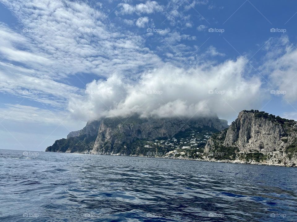 Isla,nubes,Italia,Capri